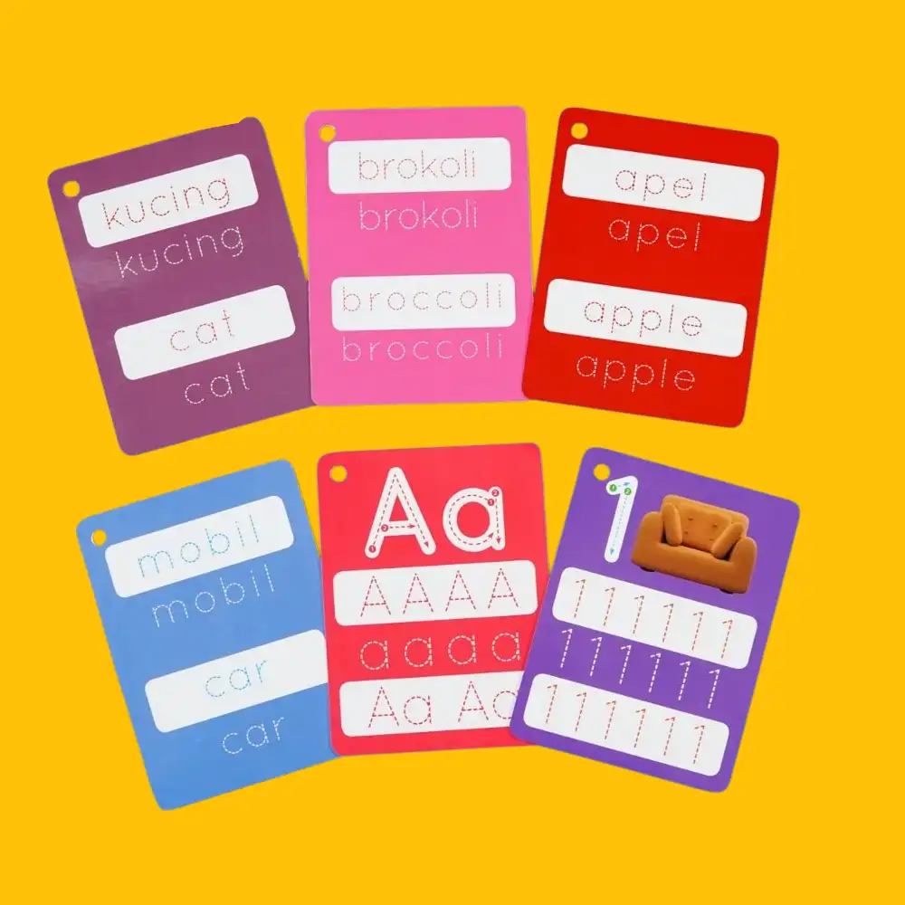 Flash Card 100 Kata: Hewan, Alfabet, Angka, Buah, dll - Image 3